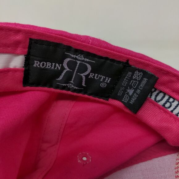 Robin Ruth Womens Strapback Hat Pink Adjustable Embroidered New York Logo Cotton - Picture 7 of 7